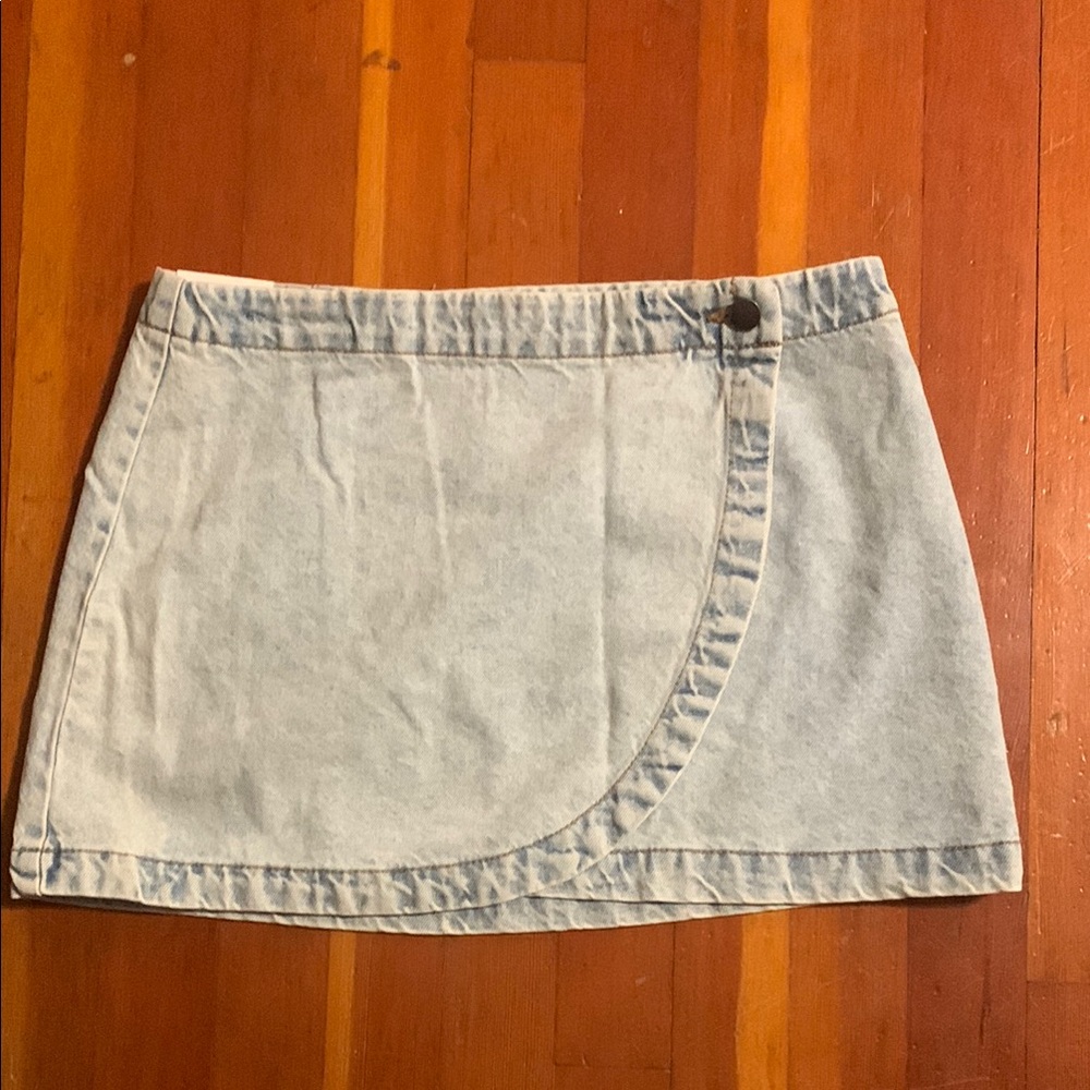 Cotton On Blue Wrap Mini Skirt